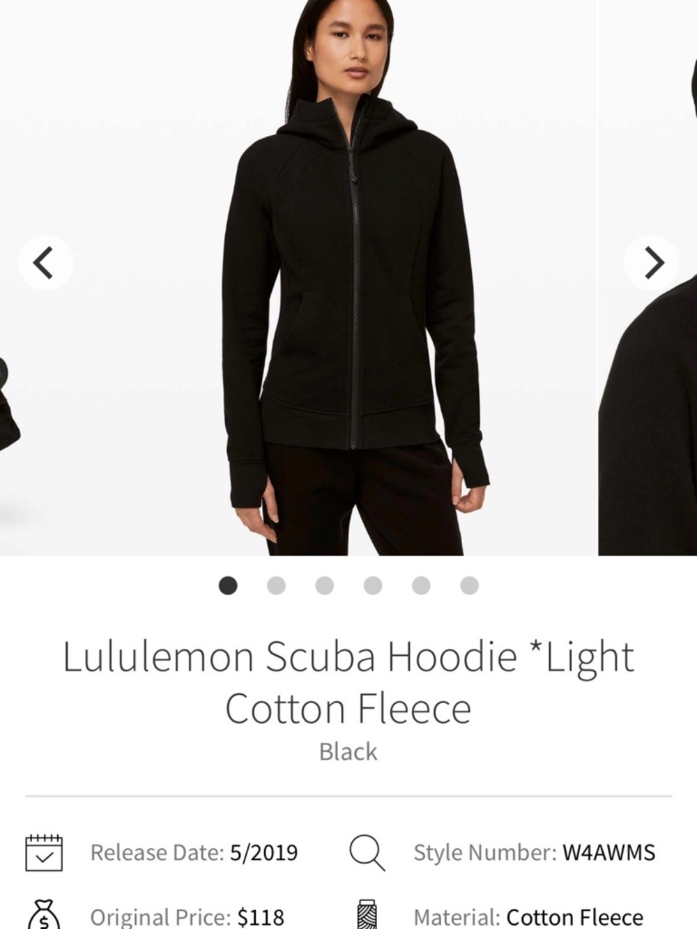 lululemon athletica Black Scuba Hoodie